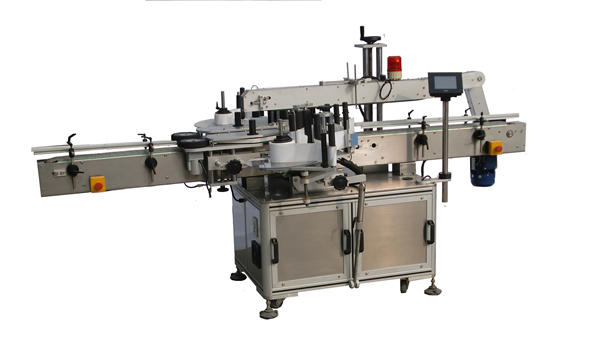 Plastflaske dobbelt sider etiketteringsmaskine til shampoo